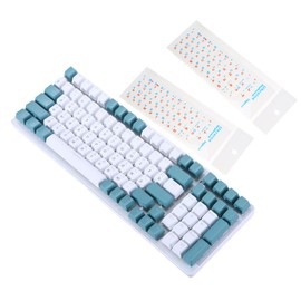 Vogast Ukrainian Keyboard Stickers Ukraine Black/Transparent Background with White/Color Lettering for Computer Keyboard Keys B#