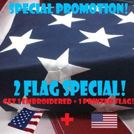 Premium Wire 3x5 ft US American Flag Heavy Duty Embroidered Stars Sewn Stripes Grommets Nylon
