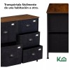 Kingshouse Comoda Cajonera De 5 Cajones Tela Estructura Acero Madera