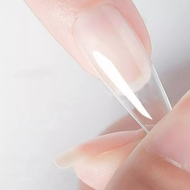 500pcs Professional Complete Press On Nail Tips, tamaños a presión sobre puntas de uñas postizas de gel suave transparente para arte de uñas en casa, salón de uñas DIY (Clear)(Clear)