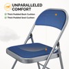 Bonnlo Folding Chair, Padded Folding Chairs with Cushion, Back and
