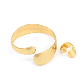 ZENGSING Bangle Cuff Bracelets for Women Girls, Gold Bangles Chunky, Gold Open Adjustable Rings, Women's Cuff Jewellery Sets, Jewelry Christmas Graduation Gifts For Women Teen Girls (Style 10)