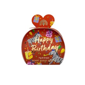 The English Soap Company Heart Guest Soaps Scented Set of 3 x 20g (Happy Birthday - Fig & Grape)