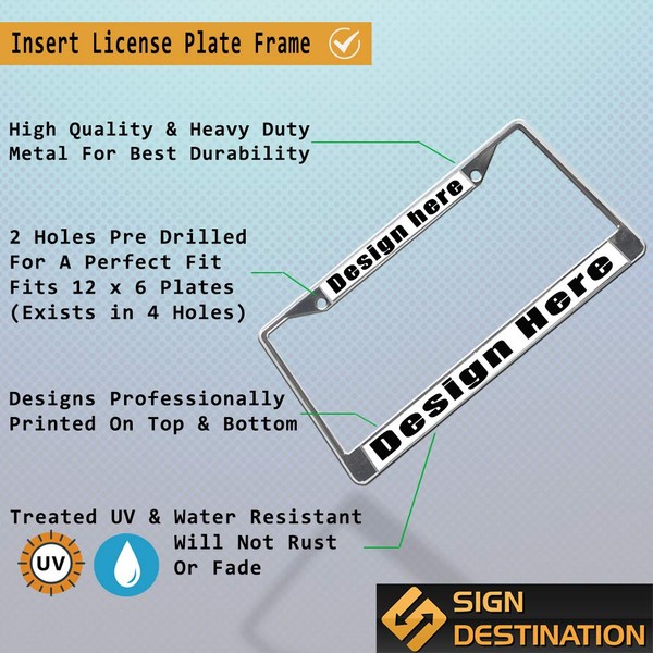 Sign Destination Metal Insert License Plate Frame French Horn Musical