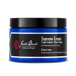 Jack Black - Supreme Cream Triple Cushion Shave Lather - PureScience Formula, Macadamia Nut Oil and Soy, Luxurious Shaving Cream, Hydrates Skin, Reduced Razor Burn- 9.5 oz.