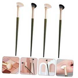 WOONEKY 4pcs Angled Nose Contour Brush Ergonomic Cosmetic Brushes for Highlighting Blending Professional Makeup Tools for Application for Women and Girls
