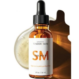 Tenderskin Suero Facial Concentrado de Baba de Caracol (Snail Mucin) con Ácido Hialurónico Multimolecular y Aloe Vera – Regenera, Hidrata y restaura Textura y Elasticidad 30ml