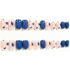 Lovely Flower Glossy Extra Short Square Press On Nails - 24 Pieces - Artificial Nail Kit