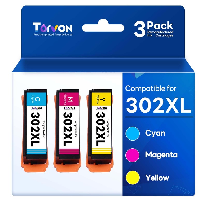 Torvon Torvon Remanufactured Ink Cartridges Replacement for Epson 302 XL
