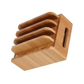 VILLFUL Wooden Phone Bracket Stand Charging Station for Multi Devices Cable Holder