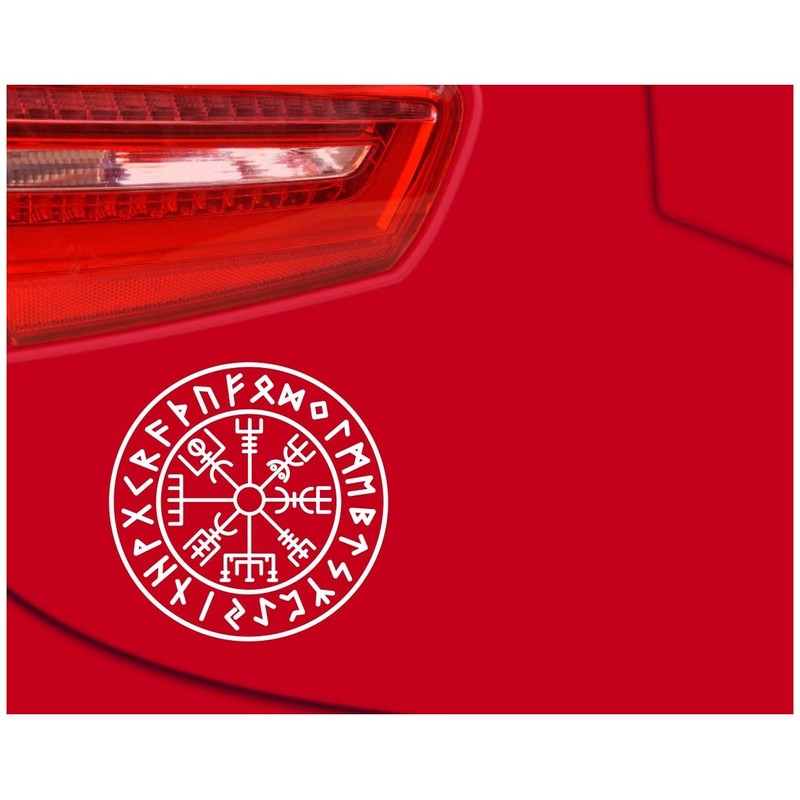 Samunshi® Sticker Vegvisir with Runes A Vikings Viking for Car