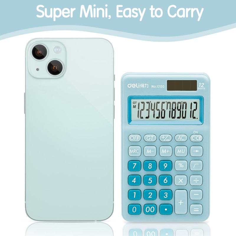 Deli Standard Function Basic Calculator, 12 Digit Desktop Calculator with