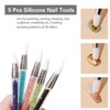 5 Pcs Silicone Nail Tools Dual Tipped Nail Art Sculpture