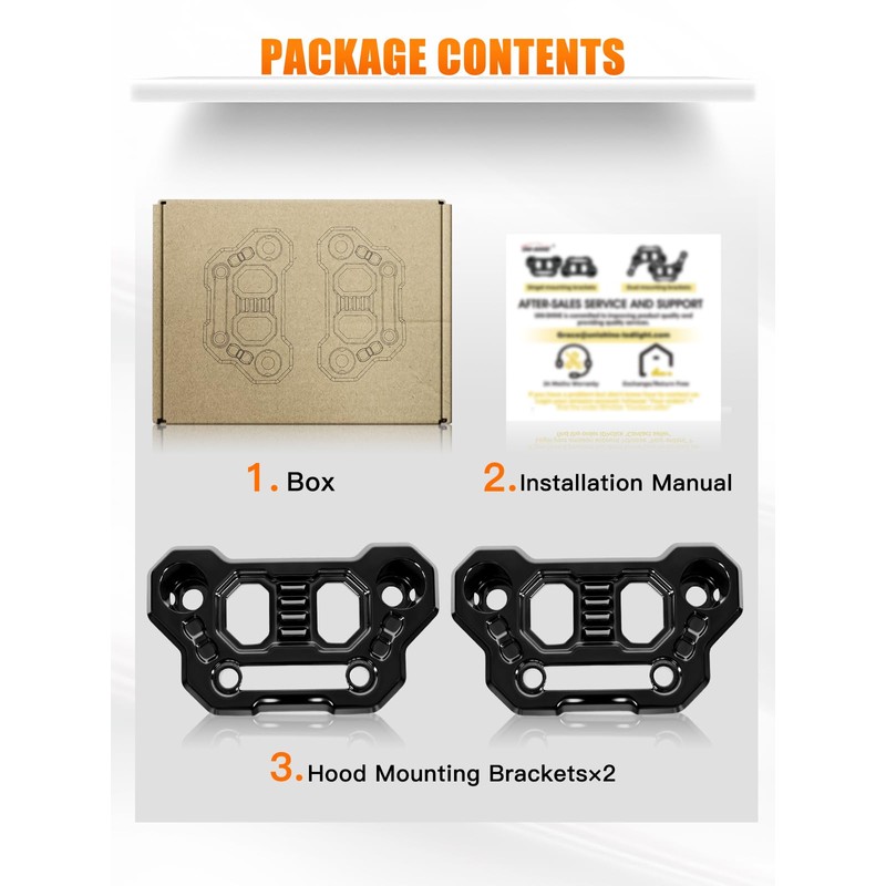 UNI-SHINE 2-Pack Hood Mounting Brackets for Light Bar Fit for