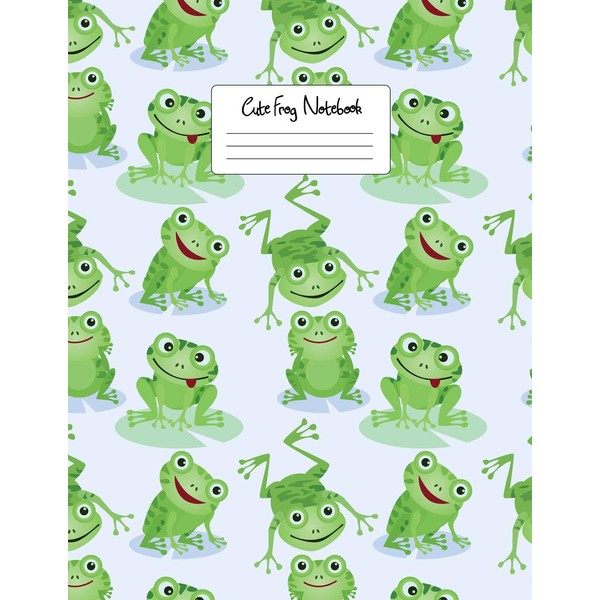 Cute Frog Notebook: Blank Lined Journal Notebook, Cute Animal, Green