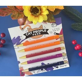 Cat lovers Funny Pens Set | cat owner | cat lady Novelty Witty Office Stationary | Secret Santa | Pens Set | Ballpoint Pens | Supplies | Appreciation Gift | Stocking filler | Joke Funny Gift