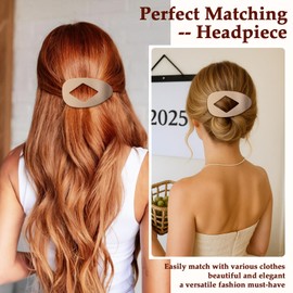 Large 4Pcs flat hair clips for women - Flat Hair Claw Clips Duckbill Accessories Matte Solid Neutral Color, Non Slip Strong Hold Barrettes for Thick Medium Thin Hair