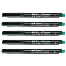 FABER-CASTELL 205007 Multimarker Permanent Line Width M Black Pack of 5
