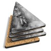 4 x Triangle Coasters - BW - Mini Astronaut Figure