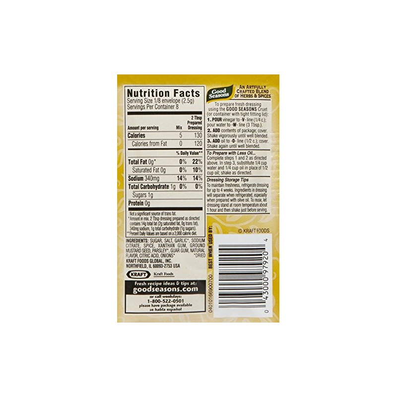 Good Seasons Garlic & Herb Dressing & Recipe Seasoning Mix,
