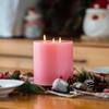 MOZEAL Extra Large 3 Wick Pink Pillar Candle, 6" x