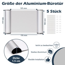 5 Stück Türschild Büro A6 Aluminium und Klare Abdeckung Türschilder Selbstklebend 148mm x 105mm Klebeschild Büro Schild Stabile Namensschild für Zuhause Veranstaltung zum Anschrauben oder Ankleben