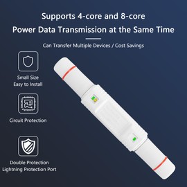 SinLoon IP67 Waterproof PoE Extender 100m/250m Extension 10/100Mbps Outdoor PoE Repeater RJ45 Ethernet PoE Extender for IP Camera Plug and Play (White)