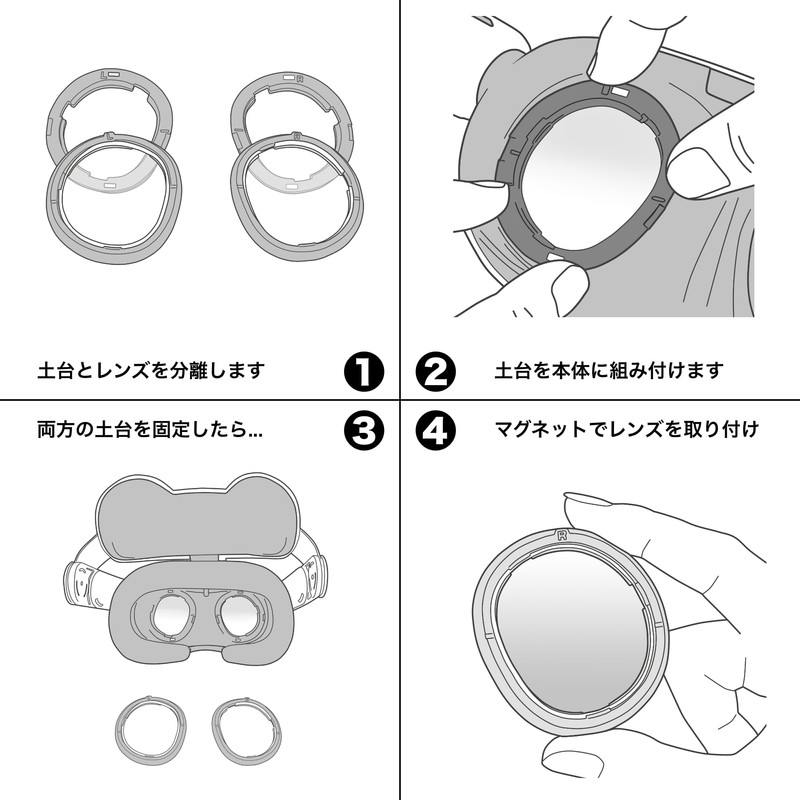 ROOXxR 乱視対応オーダーメイド眼鏡レンズアタッチメント for Meta Quest3 UVカット