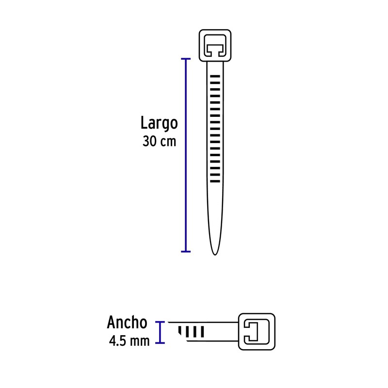 Volteck Cincho plástico rojo 50 lb, 30 cm bolsa con