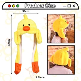 TVSVKWE 1 Piece Cartoon Duck Hat, Creative Design Hat, Plush Hat, Funny Hat, Hat With Moving Ears.