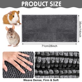 Amylove 4 Pcs Guinea Pig Cage Liner Guinea Pig Bedding Washable Fleece Pee Pads Reusable Small Animals Training Mat Small Animal Sleeping Bed for Bunny Hamster(Dark Gray,14 x 28 Inch)