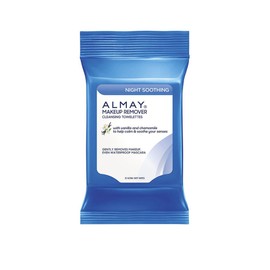 Almay Night Soothing Makeup Remover Cleansing Towelettes, Hypoallergenic, Cruelty Free, Oil Free, Fragrance Free, Ophthalmologist & Dermatologist Tested, 25 Wipes