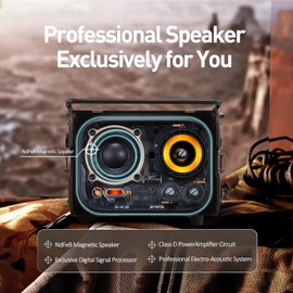 Muzen Wild Radiooo Portable Bluetooth Speaker, FM Radio Speaker with Portable Shoulder Strap, Vintage Rugged Wireless Speaker, Metal Outer Case, Loud Stereo Sound, for Home Outdoor Travel Camping