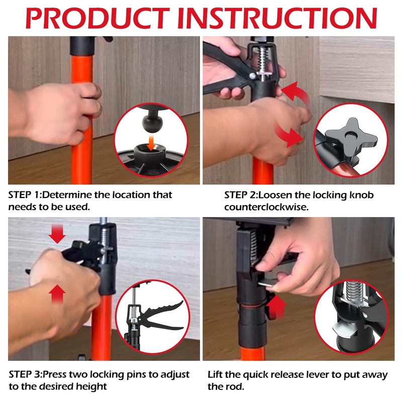 2Pack Adjustable Support Pole (Retractable from 20" to 45"), Cabinet