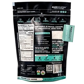 Black Mountain Premium Superfoods  Organic Royal White Quinoa  12 oz  Gluten Free  Vegan  Complete Plant Protein  Easy to Use  Source of Fiber and... 