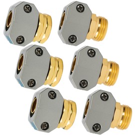 LIULO TOOL LIULO TOOL Garden Hose Repair Kit, 3 Sets Aluminum Alloy Garden Hose End Mender Kit, Male and Female Garden Water Hose Repair Connector Fittings, Fit 5/8" and 3/4" Garden Hose Connector