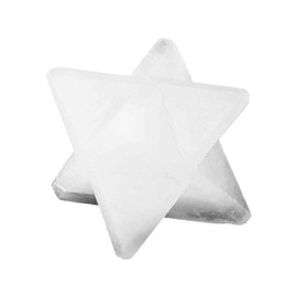 NKlaus Selenite Merkaba 4 cm - Hand Carved Merkaba Crystal Made of Selenite, Ideal for Meditation and Healing, Harmonising Energy Work and Spiritual Decoration, for Energetic Cleansing, 16321