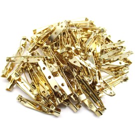 Gold Color Brooch Pins Set of 100 Pieces Accessory Craft Parts (35mm)