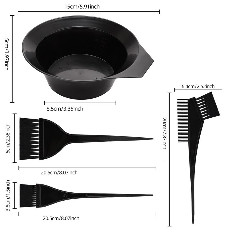 Professional Hair Dye Application Kit, 4-Piece Set with Mixing Bowl