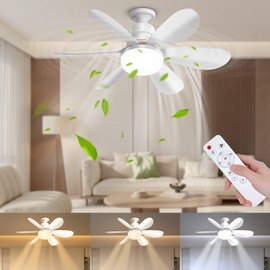 DBFAIRY Ceiling Fan with Lighting, Ceiling Fan with Dimmable Light 3000-6500 K