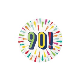 Fun Express 90th Birthday Burst Paper Dessert Plates | Festive Tableware for Celebrating Milestones | Perfect for Parties & Gatherings - 8 Pieces