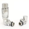Hot Flow Chrome Cascade Corner Modern TRV Thermostatic Radiator Valve