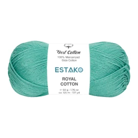 Estako Royal Cotton, 100% hilo de algodón Giza mercerizado, suave, súper fino 1 para ganchillo y tejer 1.7 onzas (50 g) / 137 años (125 m) (5081 - cian)