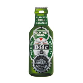 History & Heraldry Echter Kerl Bester Papa Bottle Opener and Keyring with Name and Saying