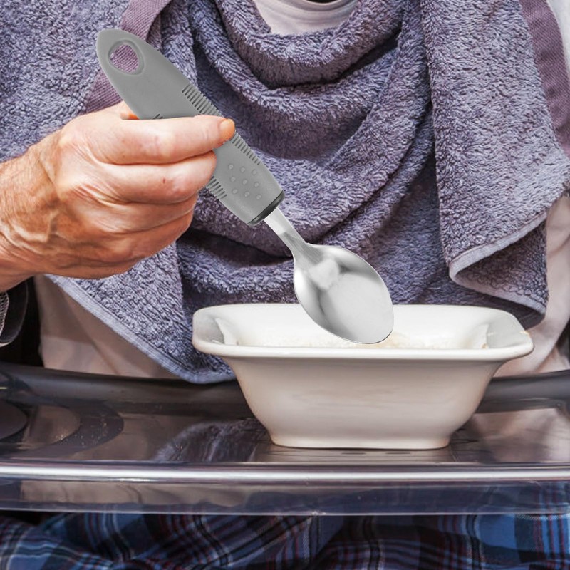 GLEAVI Adaptive Utensils 3pcs Silverware Stainless Steel Fork Spoon Straight