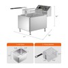 TANGME Commercial Deep Fryer 1750W Electric Countertop Fryer 12.7Qt Heavy