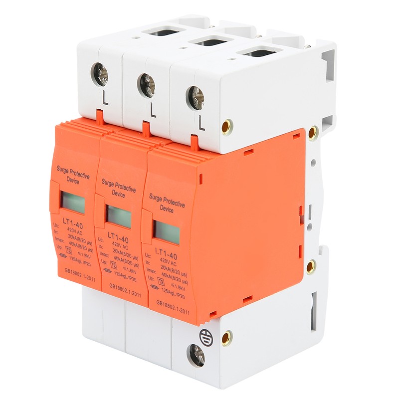 3P 20kA-40kA 420vAC House Surge Protective Low voltage Arrester Device