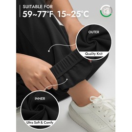 ATHMILE Sweatpants Women Baggy Wide Leg Pants Workout Gym Active High Waisted Comfy Joggers for Women Fall Clothes 2025 Black