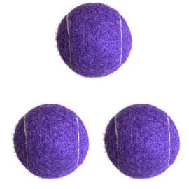 HPWFHPLF Tennis Balls, 3 Pack Practice Tennis Balls for Beginners, Training Playing Tennis Balls for Pet Dogs (Purple)