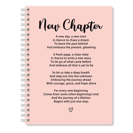 QYUVK New Chapter Pink Hardcover 160 Pages Blank Spiral Notebooks, New Start New Job Gifts for Coworker, Cheer Up Gifts for Teammate, Job Promotion Gifts for Employee, Farewell Gifts for Colleague